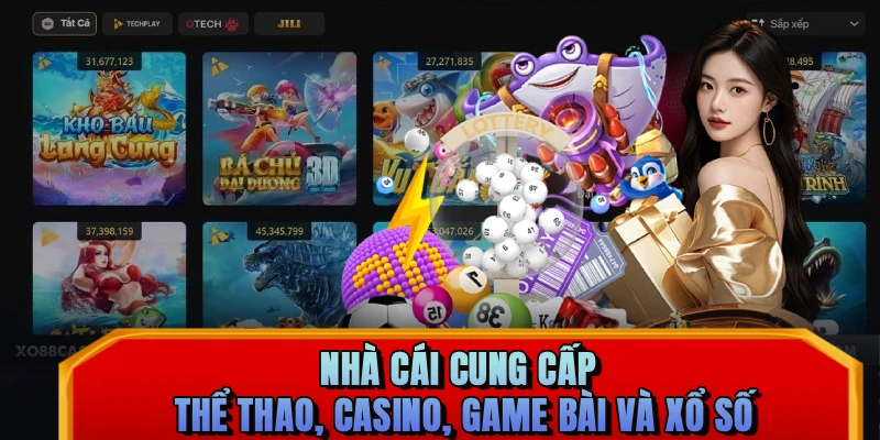 Nhà cái uy tín cung cấp thể thao, casino, game bài và xổ số