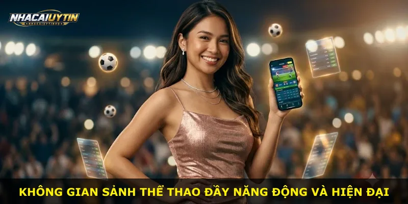 Không gian sảnh thể thao đầy năng động và hiện đại