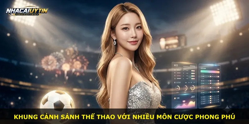 Khung cảnh sảnh thể thao với nhiều môn cược phong phú