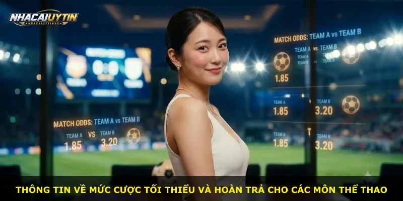 Thông tin về mức cược tối thiểu và hoàn trả cho các môn thể thao